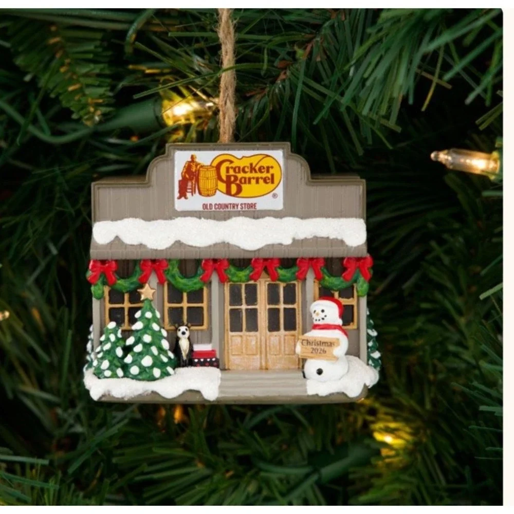 Cracker Barrel NEW 2026 LED Cracker Barrel Store Resin Christmas Ornament